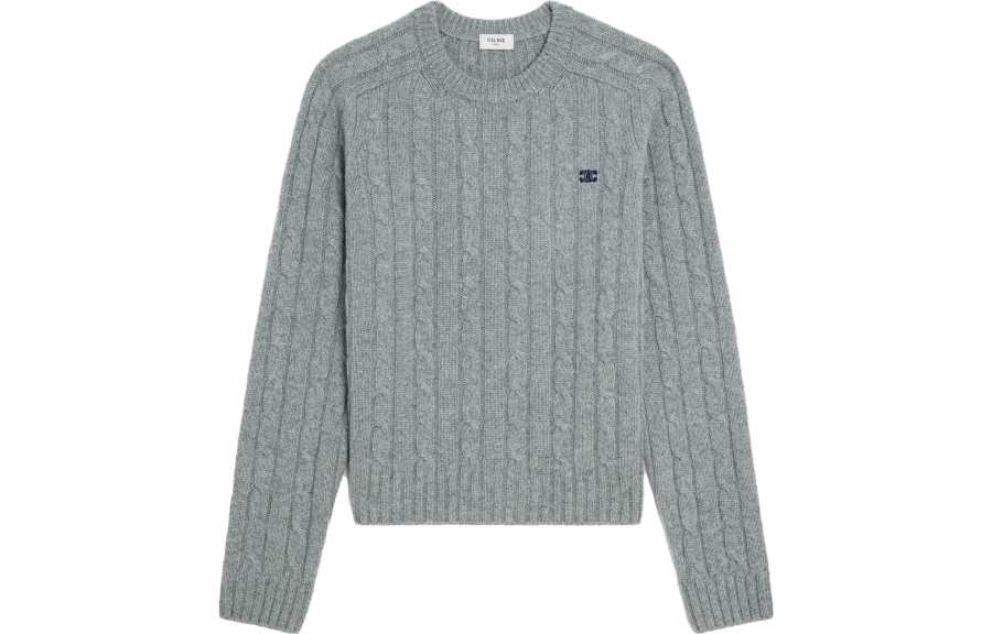 CELINE CELINE Sweaters Men's Gray Crew Neck Moderate Other