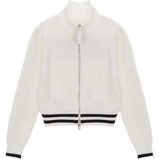 MATIN KIM Spell Point Stripe Knit Cardigan