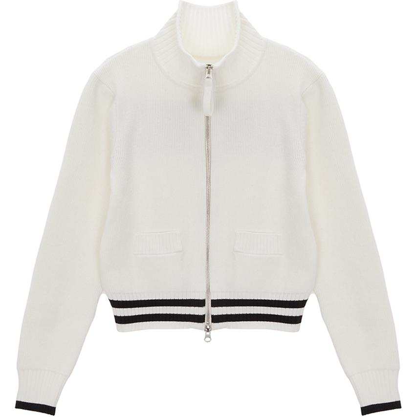 MATIN KIM Spell Point Stripe Knit Cardigan
