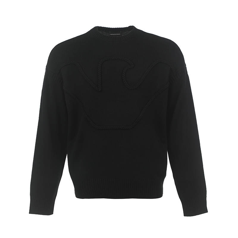 Emporio Armani logo-embroidered wool blend jumper