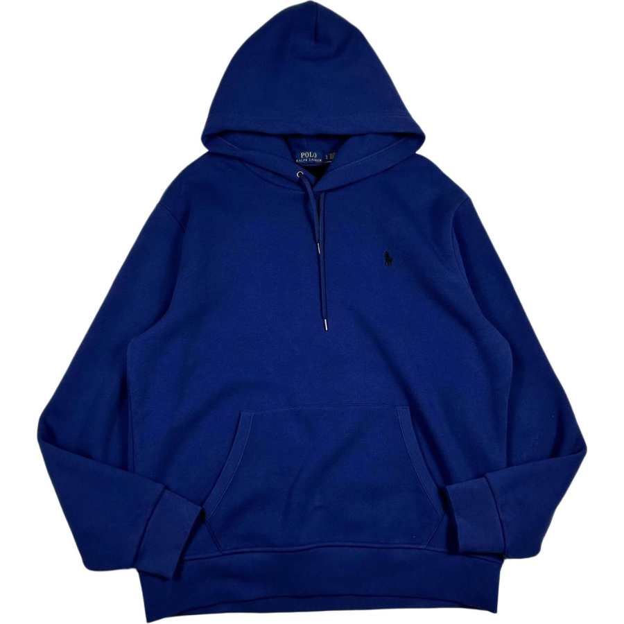 Polo Ralph Lauren FW24 Pony Logo Embroidery Fleece Lined Hooded Long Sleeved Sweatshirt Men's Blue