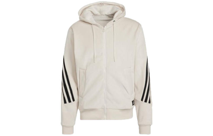 Adidas Adidas ribbed-paneled zip-up hoodie