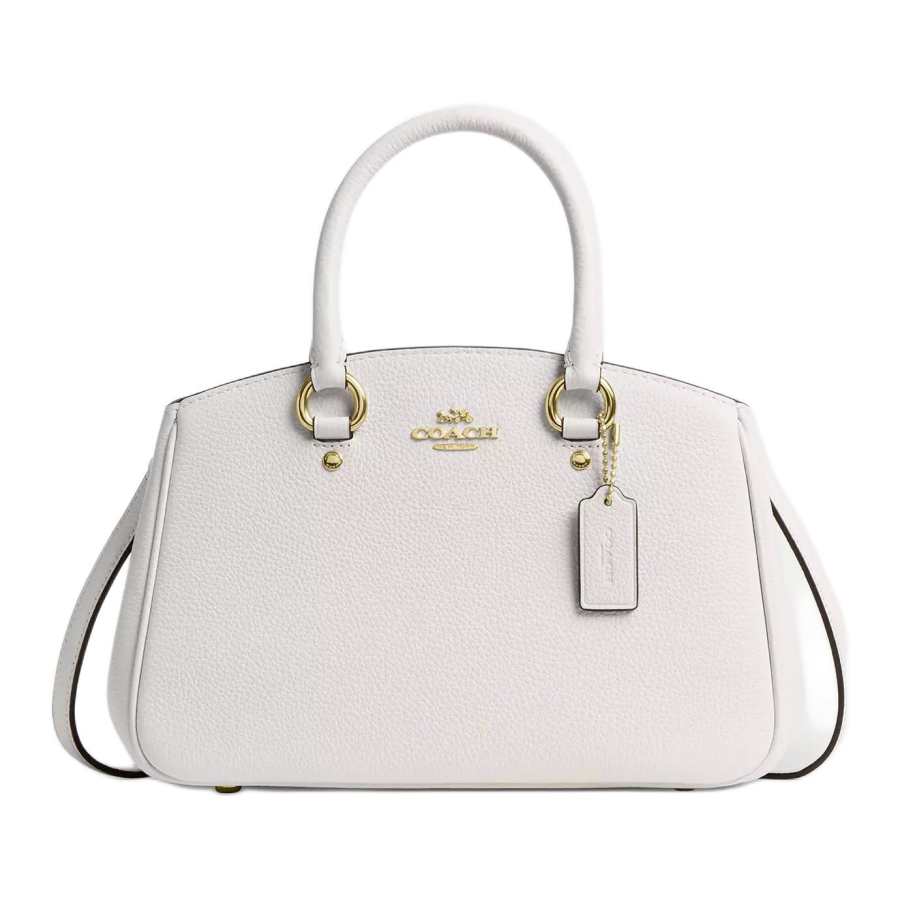 COACH Pebbled Leather Tote Bag, Shopping Bag, Shoulder Bag, Handbag Large Women's White