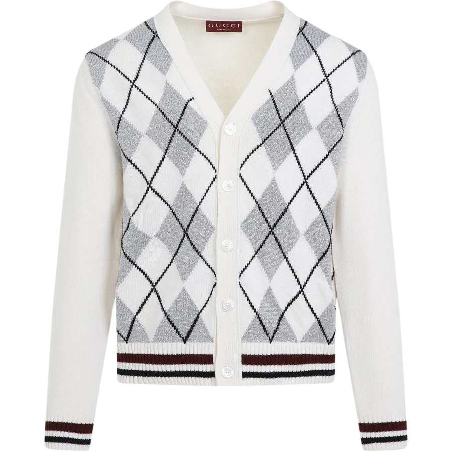 GUCCI Argyle intarsia Wool Cardigan