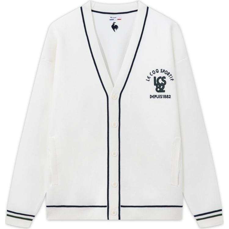 Le Coq Sportif Knitwear Men's V Neck Moderate Cardigan