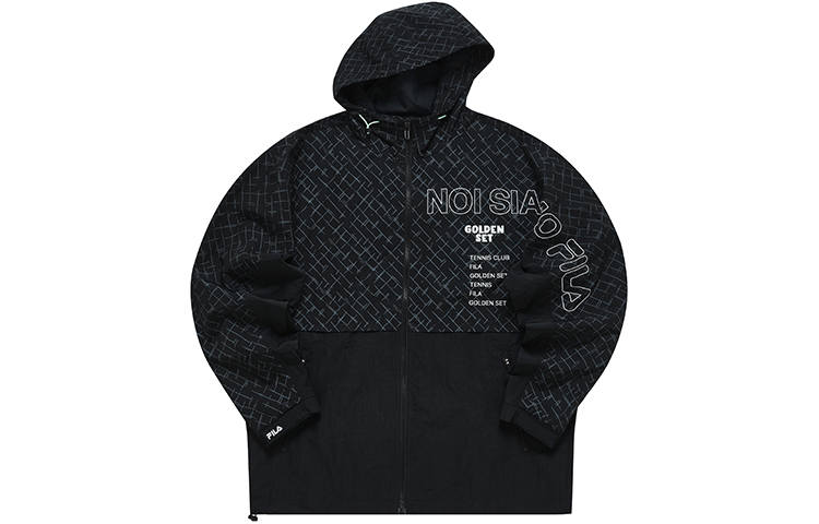 FILA FUSION Jackets Men's Pitch Black Hooded Moderate Other