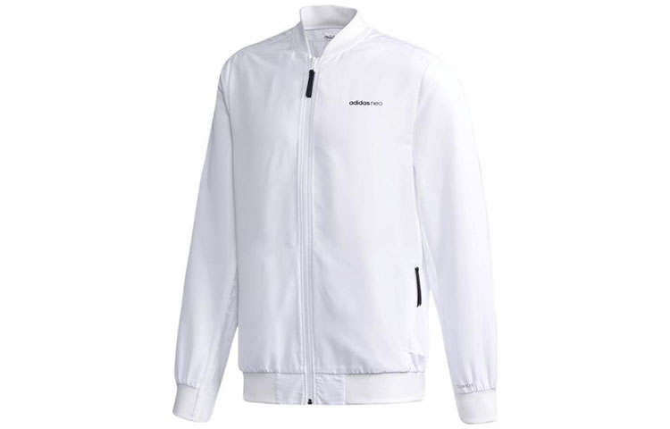 Adidas Neo Jackets Men's White Baseball Collar Moderate Other