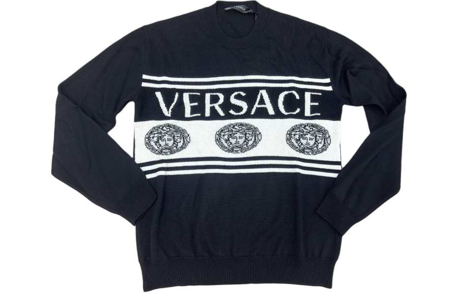 VERSACE VERSACE Sweaters Men's Black Crew Neck Moderate Other