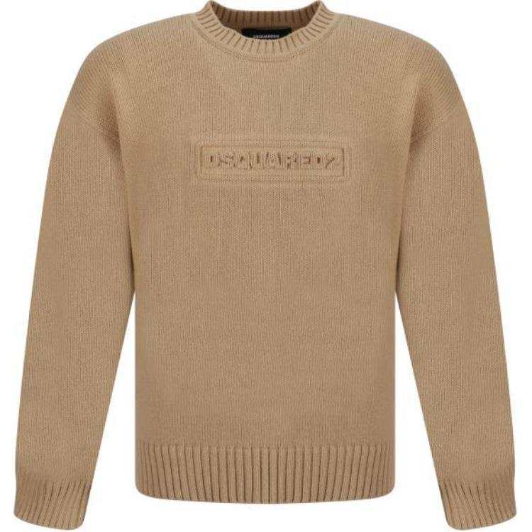 DSQUARED 2 DSQUARED 2 Logo Intarsia Knitted Crewneck Pullover