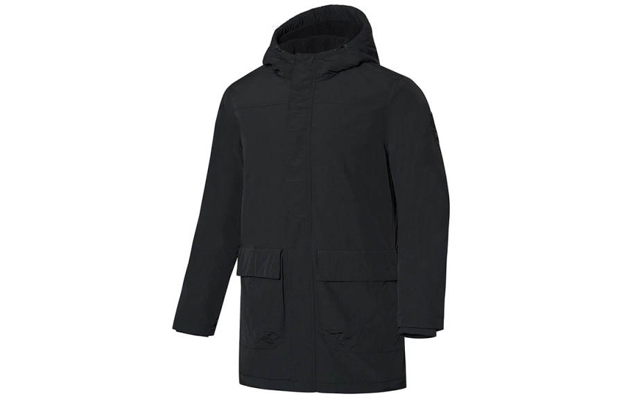 Li-Ning Li Ning Badminton Collection Jackets Men's Black Hooded Moderate Soft Shell
