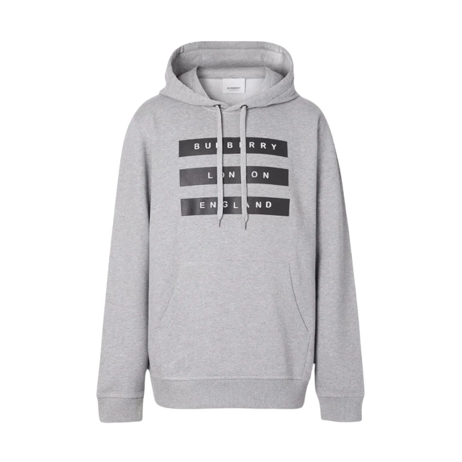 Burberry Sweatshirts Men's Gray Hooded Non Detachable Moderate Straight Fit
