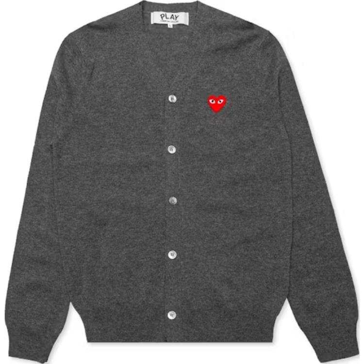 CDG Play Comme Des Garcons Play Red Heart Knit Cardigan Sweater