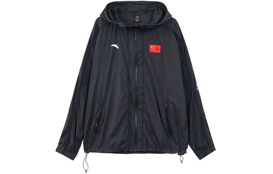 ANTA National Flag Jackets Unisex Black Hooded Moderate Other