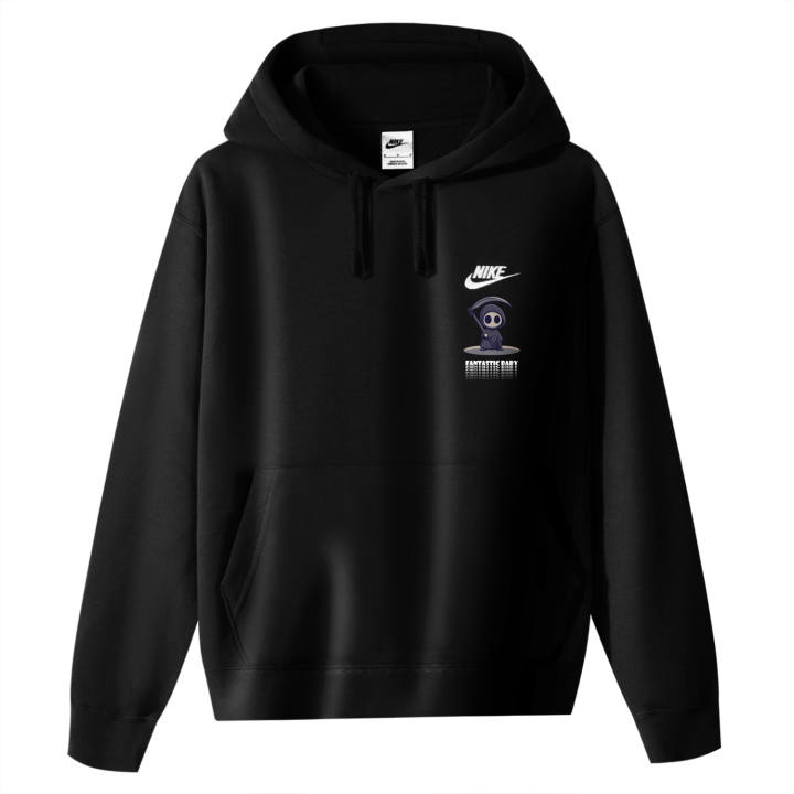 Nike Nike Sportswear Club Internship Bleach Thermal Pullover Fleece Lined Hooded Sweatshirt Unisex Black