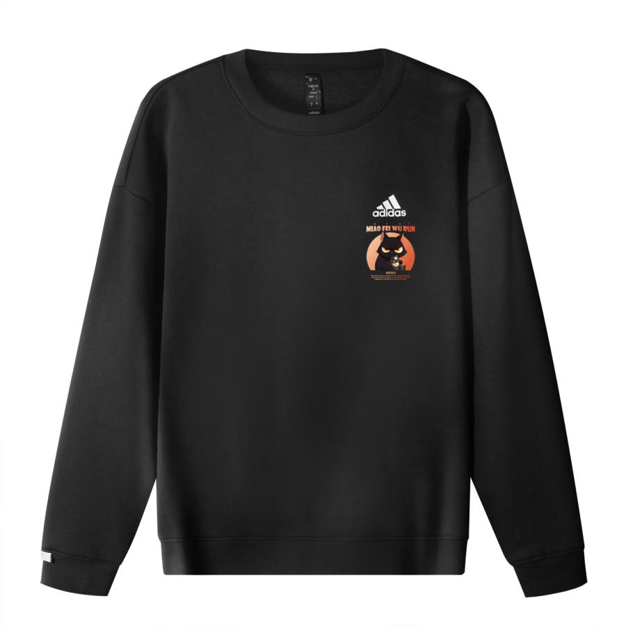 Adidas Adidas CNY Collection Add Fleece Snake Year Meow Fatty House Rich Logo Printed Pattern Crew Neck Pullover Long Sleeved