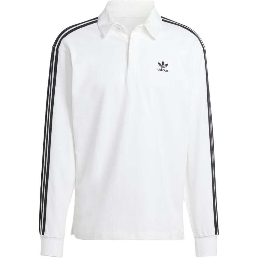Adidas Originals stripe-detail rugby polo shirt