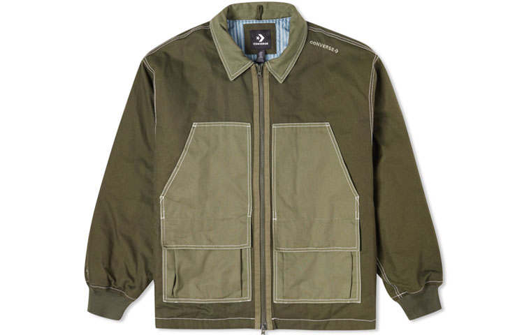 Converse Converse Colorblock Pocket Jacket Unisex Grass Green