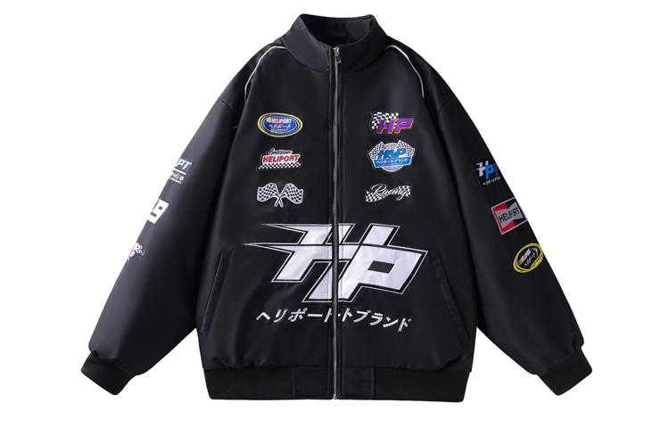HELIPORT Jackets Unisex Black Stand Collar Moderate Other