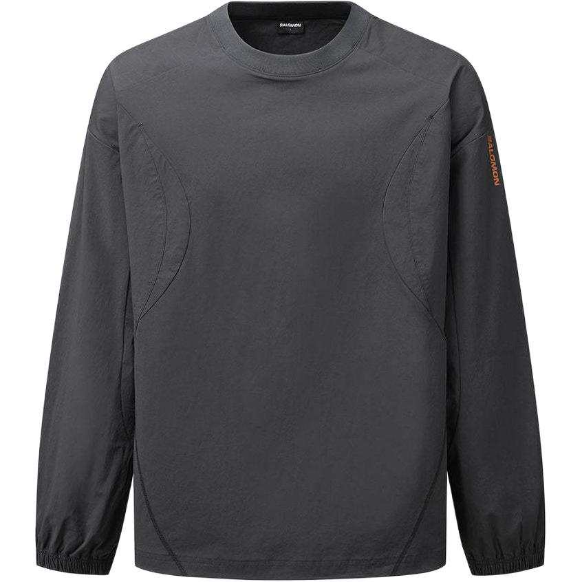 SALOMON Slate Rock Sweatshirts Unisex Gray Crew Neck Moderate