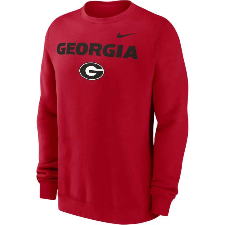 Nike Nike Georgia Bulldogs Primetime Primary Stack Men's Nike College Pullover Crew