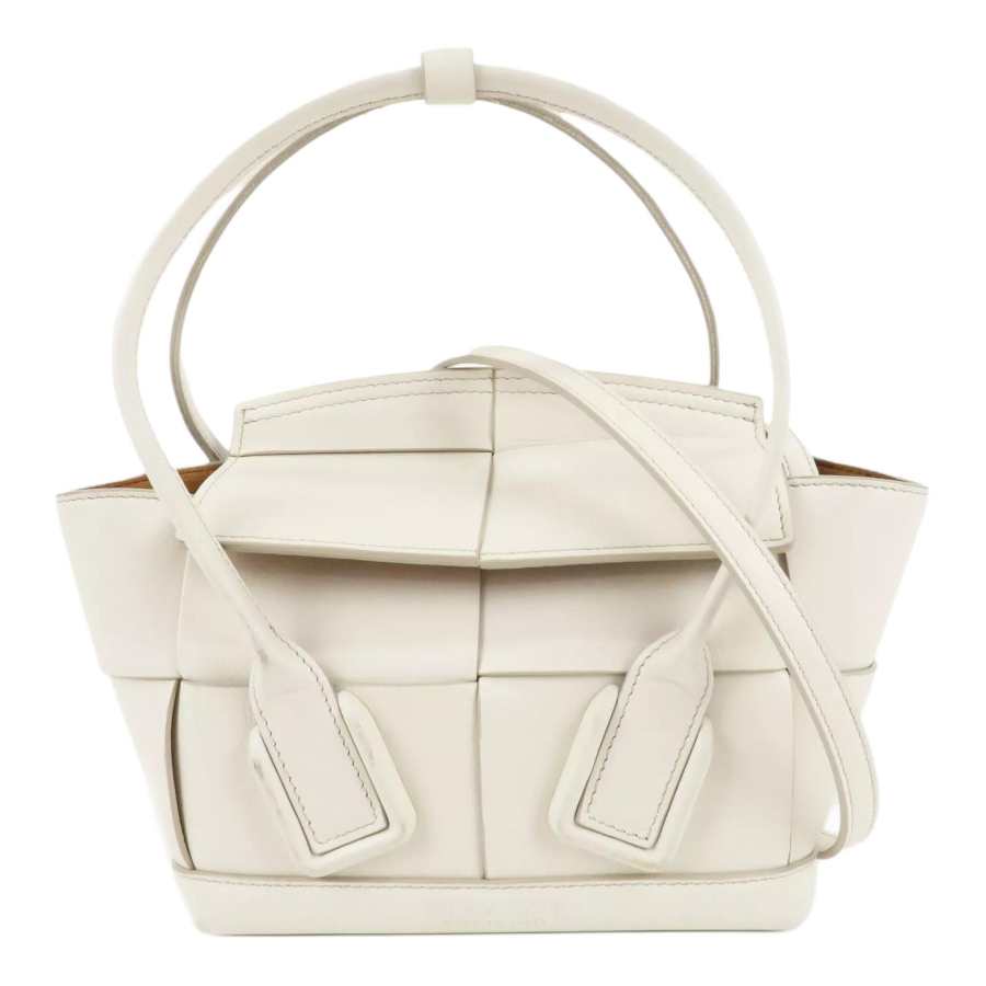 Bottega Veneta Leather Shoulder Bag, Crossbody Bag, Handbag Mini Unisex White