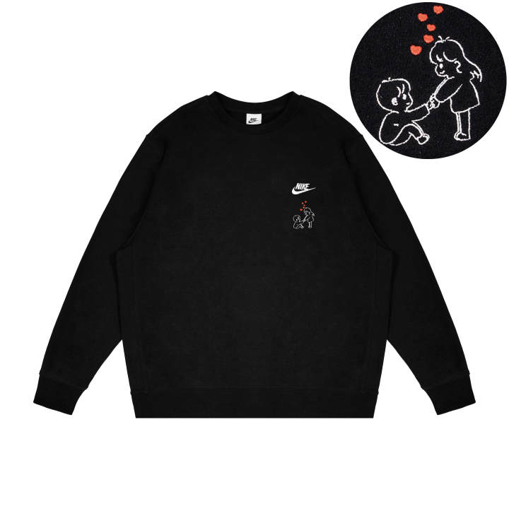 Nike Nike Sweatshirts Unisex Black Crew Neck Moderate Regular