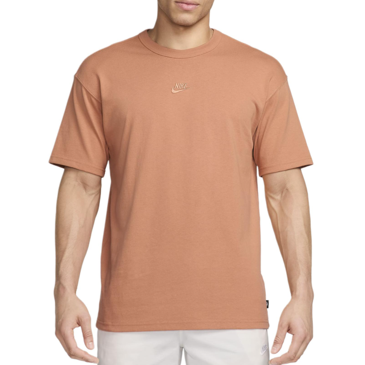 Nike Nike T Shirts Men's Amber Brown Crew Neck Moderate Straight Fit
