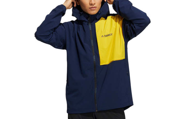 Adidas Adidas Jackets Men's Blue Hooded Moderate Straight Fit