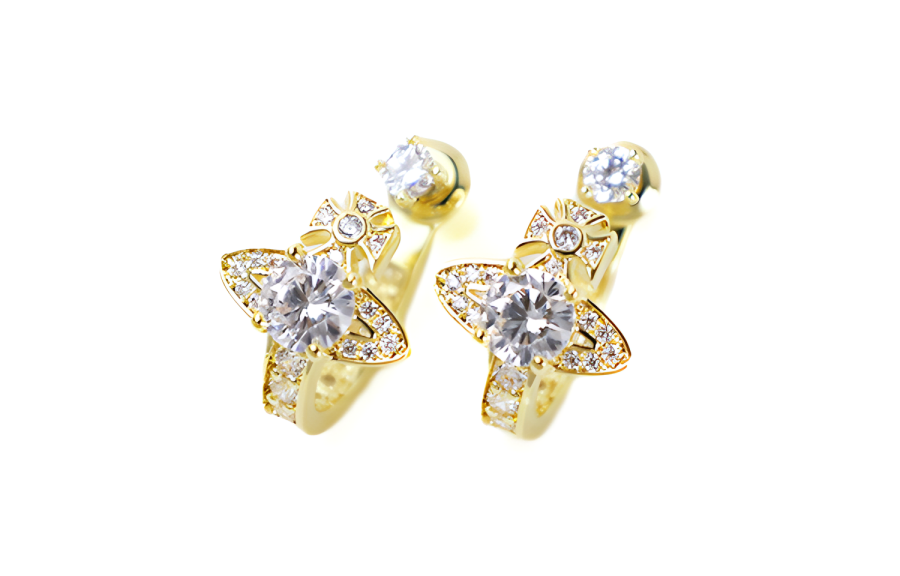 Vivienne Westwood Brass Cubic Zirconia Earrings Women's Gold