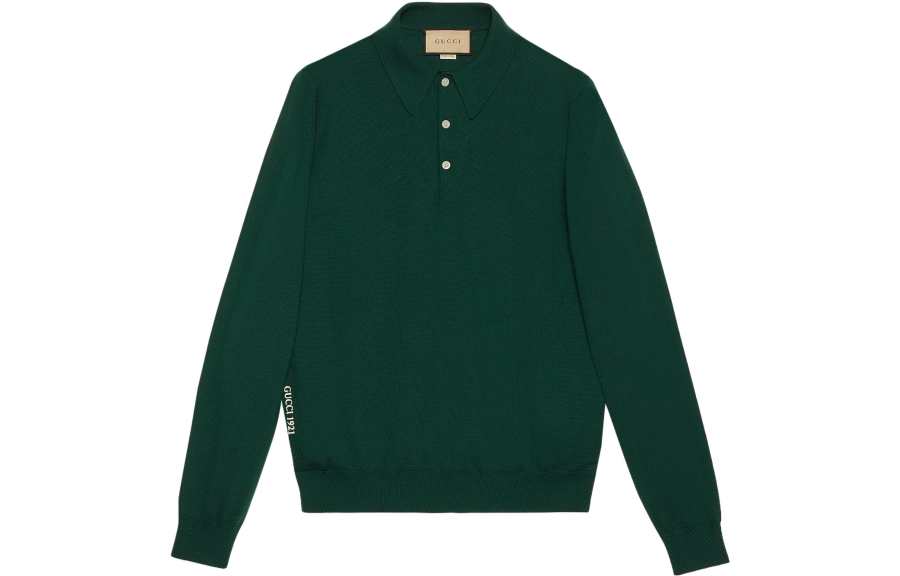 GUCCI Logo Embroidered Collared Sweater