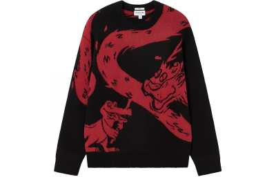 LACOSTE Year Of The Dragon Spring Festival Collection Sweaters Unisex Black Crew Neck Moderate Other