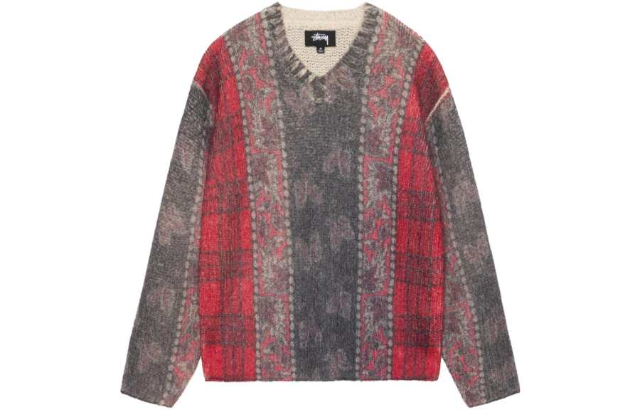 Stussy Mixed Print Alpaca Sweater