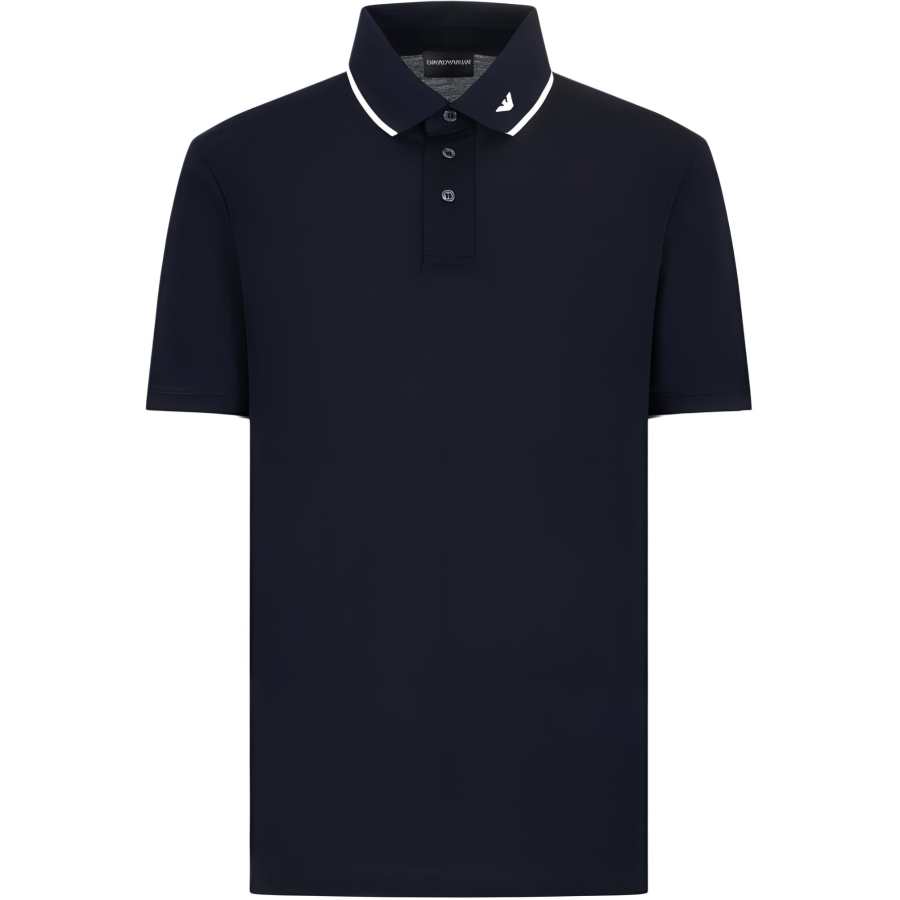 EMPORIO ARMANI Logo Embroidered Short Sleeved Polo Shirt