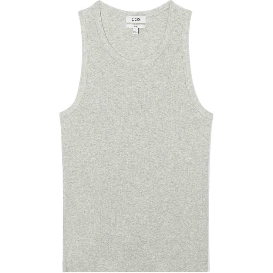 COS Tank Tops Men's Gray Moderate Straight Fit
