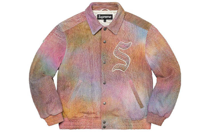 Supreme Supreme Pebbled Leather Varsity Jacket