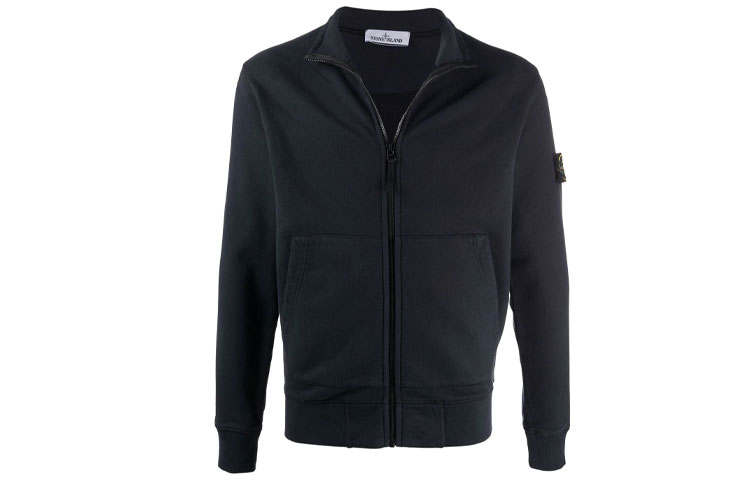 STONE ISLAND Jackets Men's Navy Blue Stand Collar Moderate Other