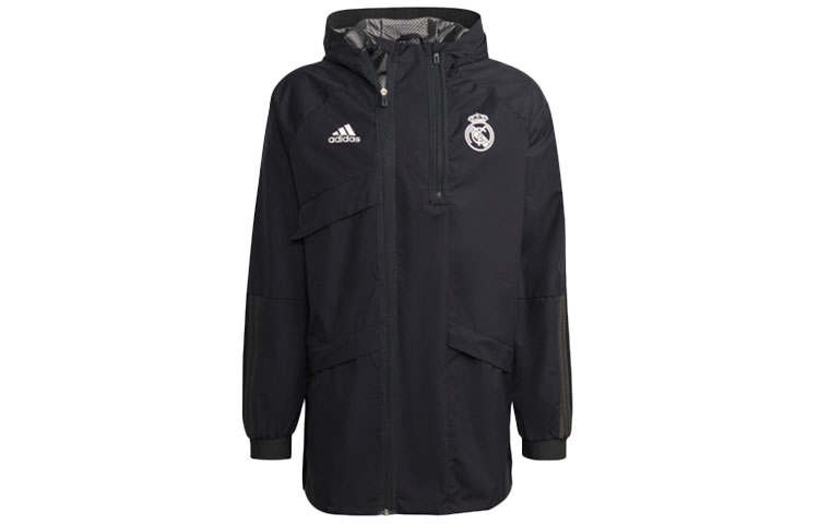 Adidas Adidas Real Madrid C.F Jackets Men's Black Hooded Moderate Other