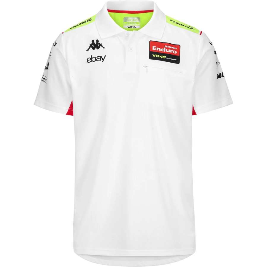 Kappa x VR46 White Collection FW24 ACRAZ MISANO Polo Shirt Men's White