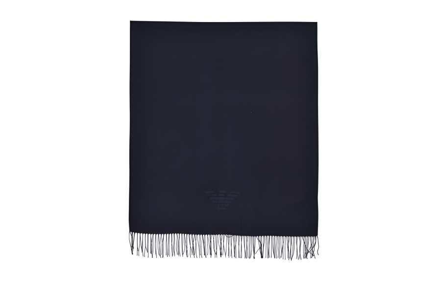 Emporio Armani Fringed scarf with eagle print