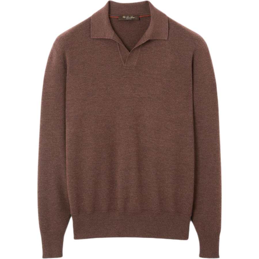 Loro Piana Sweaters Men's Brown Polo Collar Moderate