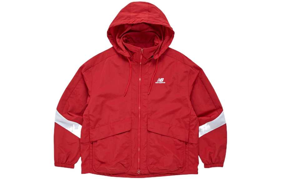 New Balance New Balance Jackets Unisex Red Detachable Hood Moderate Straight Fit
