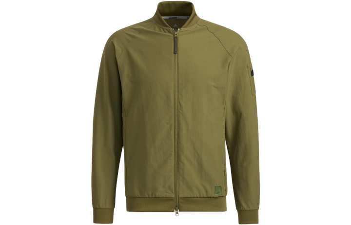 Adidas Adidas Jackets Men's Dark Olive Green Crew Neck Moderate Straight Fit