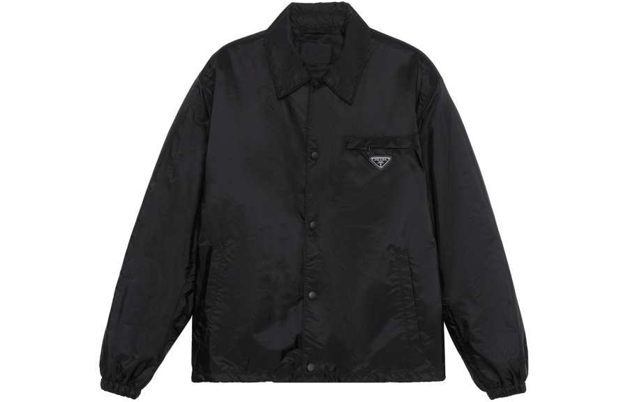 PRADA PRADA Logo Plaque Button Up Jacket