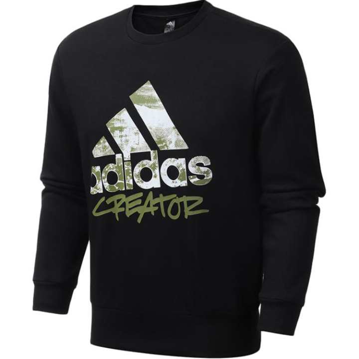 Adidas Adidas Sweatshirts Men's Black Crew Neck Moderate
