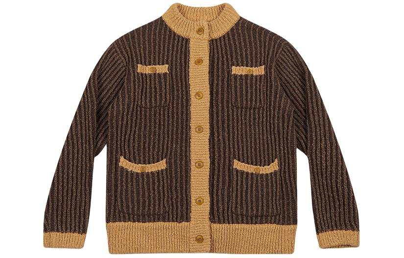 GOOD BAI SS24 Knitwear Unisex Brown Crew Neck Moderate Cardigan