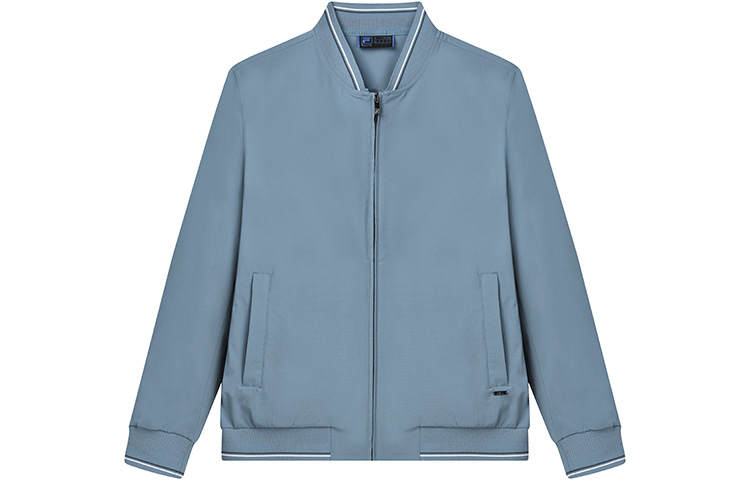 FILA Jackets Men's Elegant Blue Baseball Collar Moderate Other