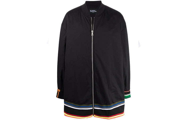 RAF SIMONS Jackets Men's Black Baseball Collar Moderate Other