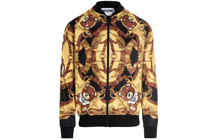 MOSCHINO Jackets Men's Yellow Baseball Collar Moderate Other