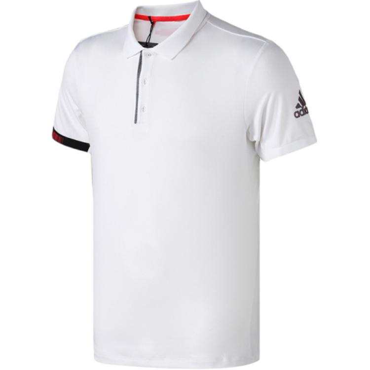 Adidas Adidas Polo Shirts Men's White Polo Collar Moderate Straight Fit