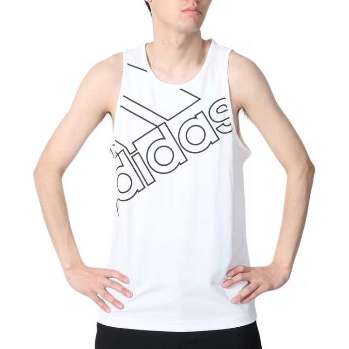 Adidas Adidas Tank Tops Men's White Crew Neck Moderate Other